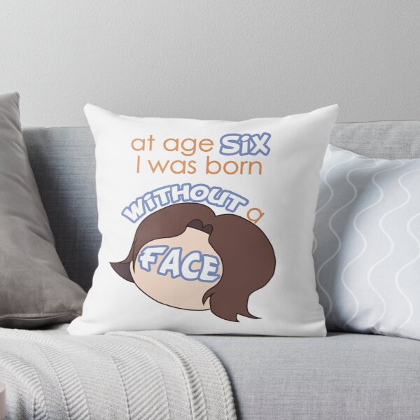Game Grumps - "At Age Six, I Was Born Without a Face" Throw Pillow RB2507 product Offical game grumps Merch